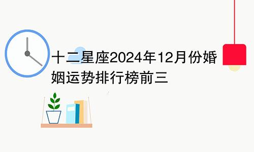 十二星座2024年12月份婚姻运势排行榜前三