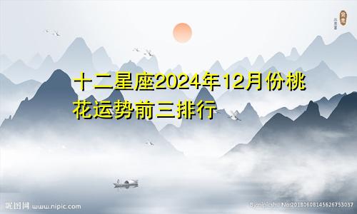 十二星座2024年12月份桃花运势前三排行