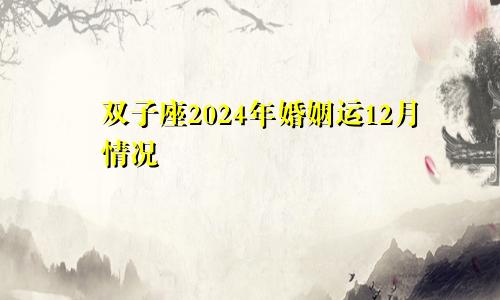 双子座2024年婚姻运12月情况 不要影响心情