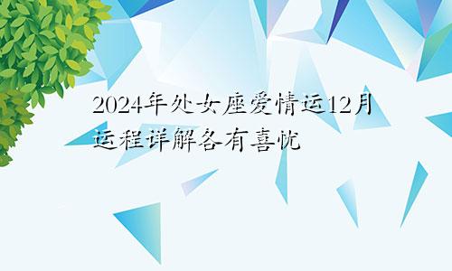 2024年处女座爱情运12月运程详解各有喜忧　　