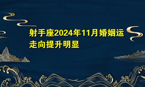 射手座2024年11月婚姻运走向提升明显　　