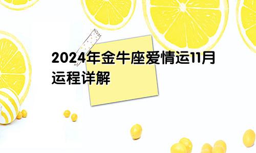 2024年金牛座爱情运11月运程详解 单身者情况如何？　　