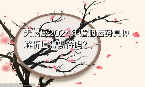 天蝎座2024年婚姻运势具体解析值得期待吗？　　