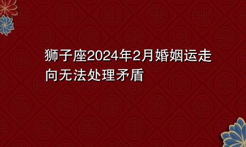 狮子座2024年2月婚姻运走向无法处理矛盾