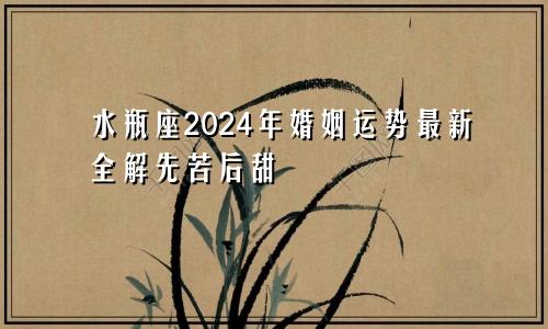 水瓶座2024年婚姻运势最新全解先苦后甜　　