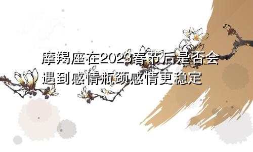 摩羯座在2023春节后是否会遇到感情瓶颈感情更稳定