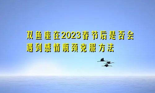 双鱼座在2023春节后是否会遇到感情瓶颈克服方法