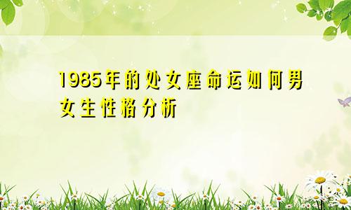 1985年的处女座命运如何男女生性格分析