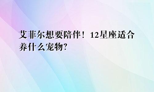 艾菲尔想要陪伴！12星座适合养什么宠物？