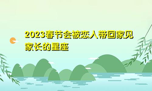 2023春节会被恋人带回家见家长的星座