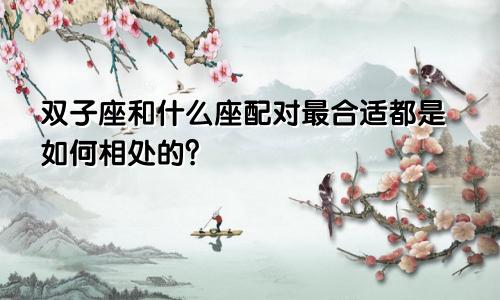 双子座和什么座配对最合适都是如何相处的？