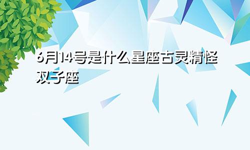 6月14号是什么星座古灵精怪双子座