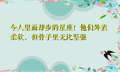 令人望而却步的星座！他们外表柔软，但骨子里无比坚强