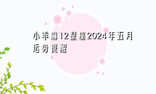 小乖麻12星座2024年五月运势提醒