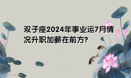 双子座2024年事业运7月情况升职加薪在前方?