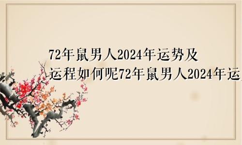 72年鼠男人2024年运势及运程如何呢72年鼠男人2024年运势及运程如何看