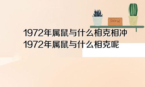 1972年属鼠与什么相克相冲1972年属鼠与什么相克呢