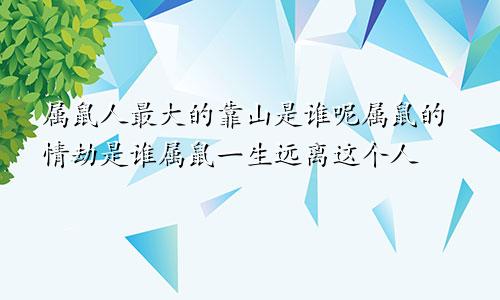 属鼠人最大的靠山是谁呢属鼠的情劫是谁属鼠一生远离这个人