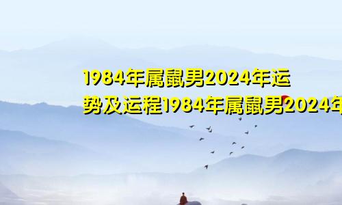 1984年属鼠男2024年运势及运程1984年属鼠男2024年运势每月运势