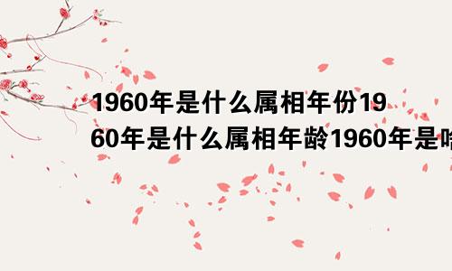 1960年是什么属相年份1960年是什么属相年龄1960年是啥属相