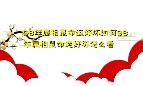 96年属相鼠命运好坏如何96年属相鼠命运好坏怎么看