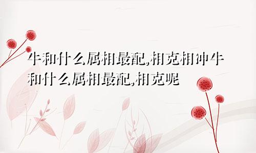 牛和什么属相最配,相克相冲牛和什么属相最配,相克呢