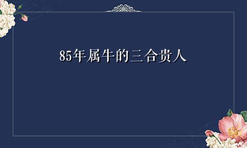 85年属牛的三合贵人