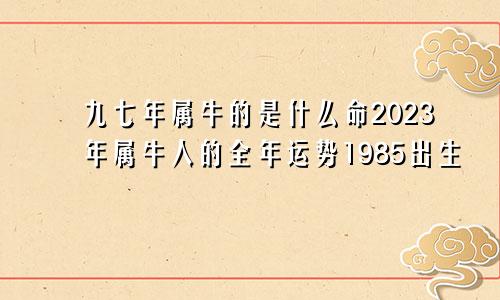 九七年属牛的是什么命2023年属牛人的全年运势1985出生