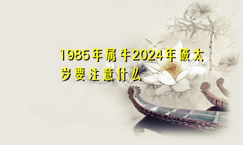 1985年属牛2024年破太岁要注意什么