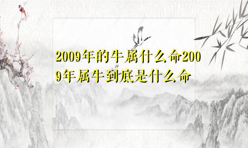 2009年的牛属什么命2009年属牛到底是什么命