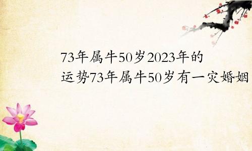 73年属牛50岁2023年的运势73年属牛50岁有一灾婚姻