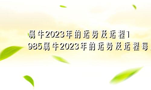 属牛2023年的运势及运程1985属牛2023年的运势及运程每月运气