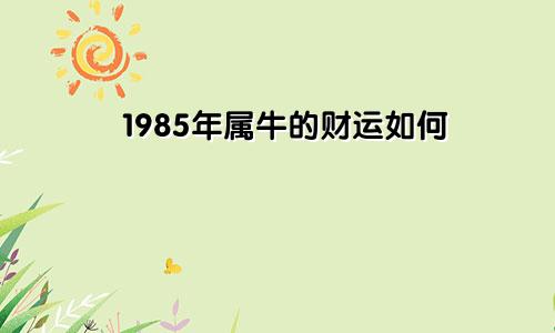 1985年属牛的财运如何