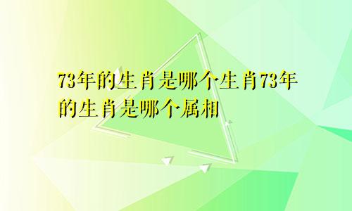 73年的生肖是哪个生肖73年的生肖是哪个属相