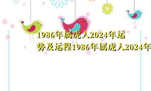 1986年属虎人2024年运势及运程1986年属虎人2024年运势