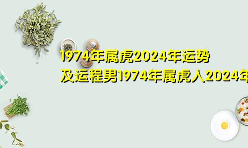 1974年属虎2024年运势及运程男1974年属虎人2024年运势及运程