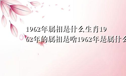 1962年属相是什么生肖1962年的属相是啥1962年是属什么