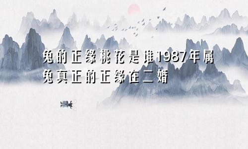 兔的正缘桃花是谁1987年属兔真正的正缘在二婚