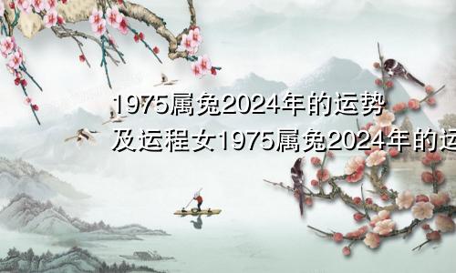 1975属兔2024年的运势及运程女1975属兔2024年的运势及运程男