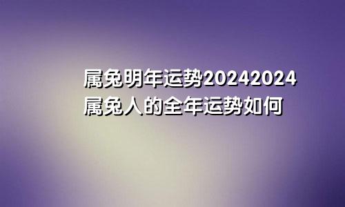 属兔明年运势20242024属兔人的全年运势如何