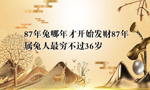 87年兔哪年才开始发财87年属兔人最穷不过36岁