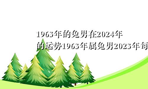 1963年的兔男在2024年的运势1963年属兔男2023年每月运程