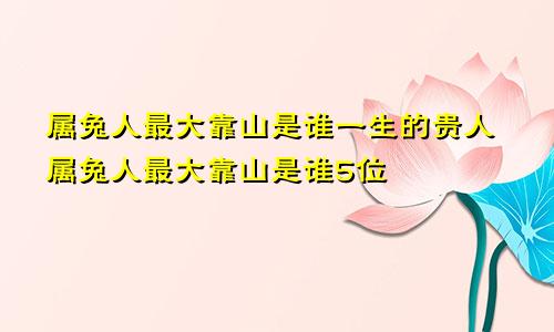 属兔人最大靠山是谁一生的贵人属兔人最大靠山是谁5位