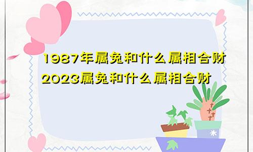 1987年属兔和什么属相合财2023属兔和什么属相合财