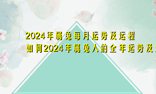 2024年属兔每月运势及运程如何2024年属兔人的全年运势及运程