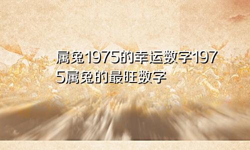 属兔1975的幸运数字1975属兔的最旺数字