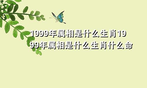 1999年属相是什么生肖1999年属相是什么生肖什么命