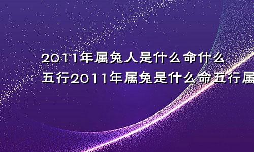 2011年属兔人是什么命什么五行2011年属兔是什么命五行属什么