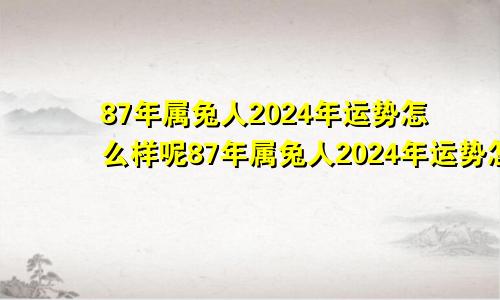 87年属兔人2024年运势怎么样呢87年属兔人2024年运势怎么样女