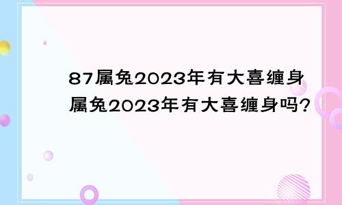 87属兔2023年有大喜缠身属兔2023年有大喜缠身吗?